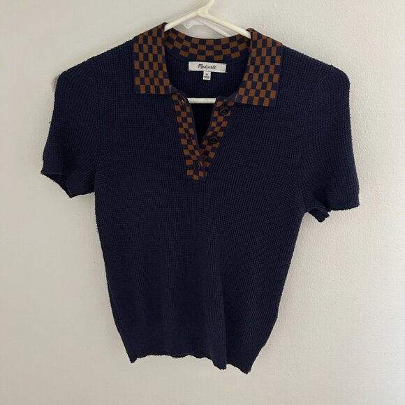 Madewell Bouclé Sweater Polo Tee - Picture 6 of 6